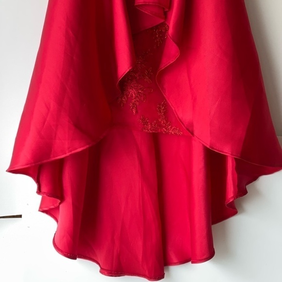 Tween Diva Kids Big Girls Sz 16 Red Lace High Low Formal Special Occasion Dress - Picture 12 of 16